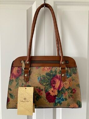 Patricia Nash Floral colorful Italian  Leather purse